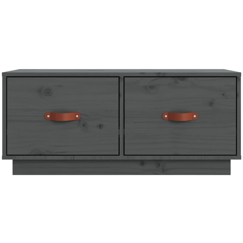 vidaXL 2 Drawer Grey Solid Pine TV Cabinet Image 3