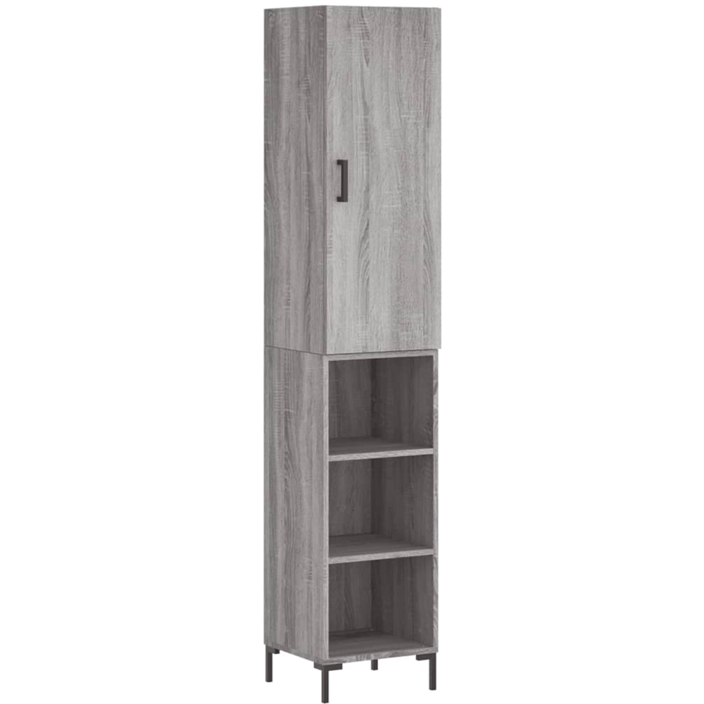 vidaXL Single Door 3 Shelf Grey Sonoma Highboard Image 2