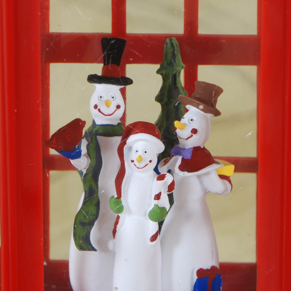 Samuel Alexander Red Phone Box Water Spinner Snowman Scene Christmas Decoration 27cm Image 3