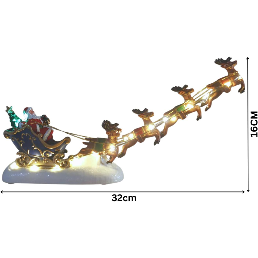 Marco Paul Warm White LED Santa Riding Sleigh Decoration Ornament Image 5