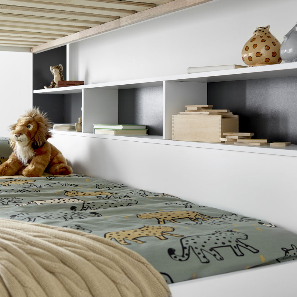 Oliver Grey and White Single Drawer Storage Bunk Bed Image 7