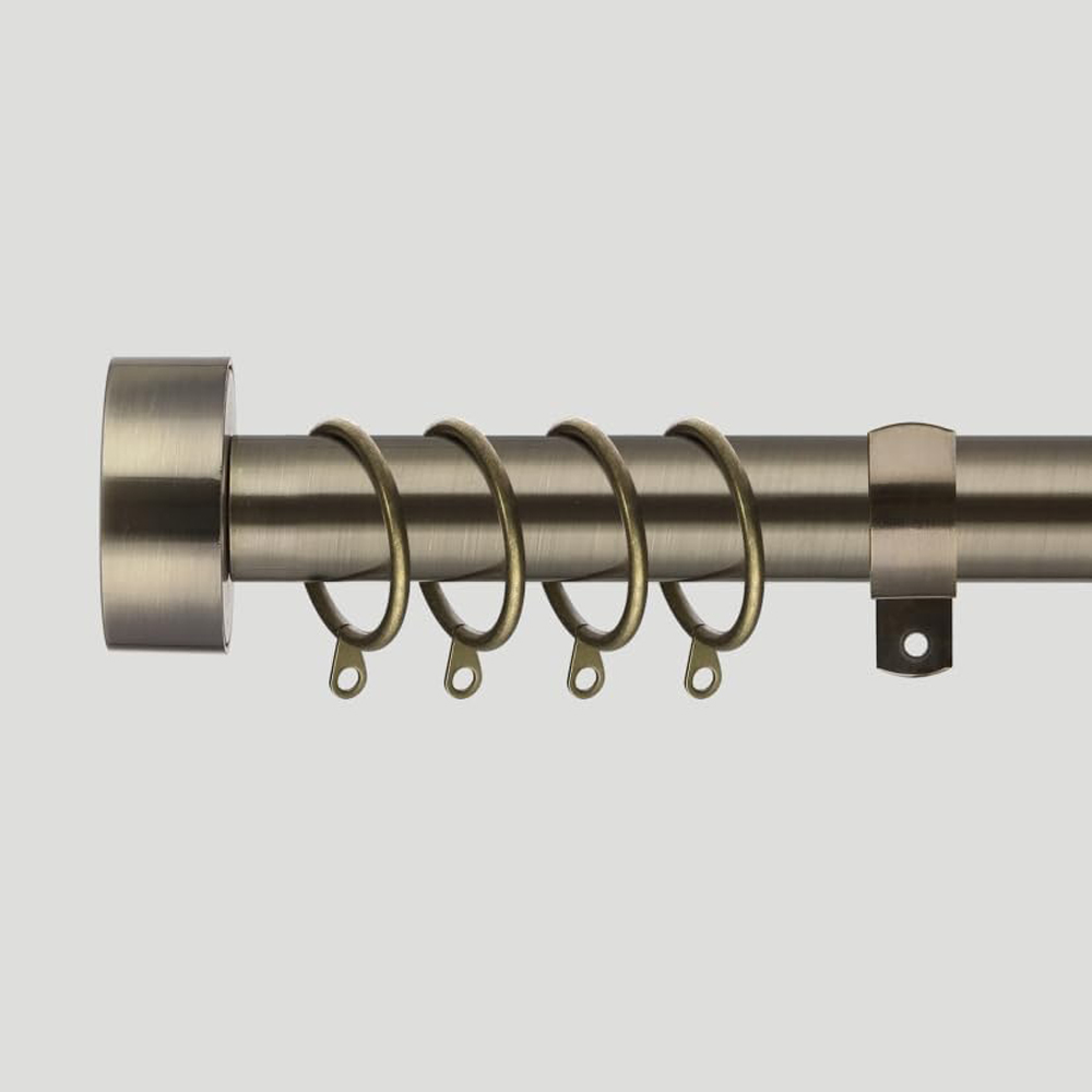 Home Treats 40 to 218cm Extendable Antique Brass Flat Curtain Pole Image 4