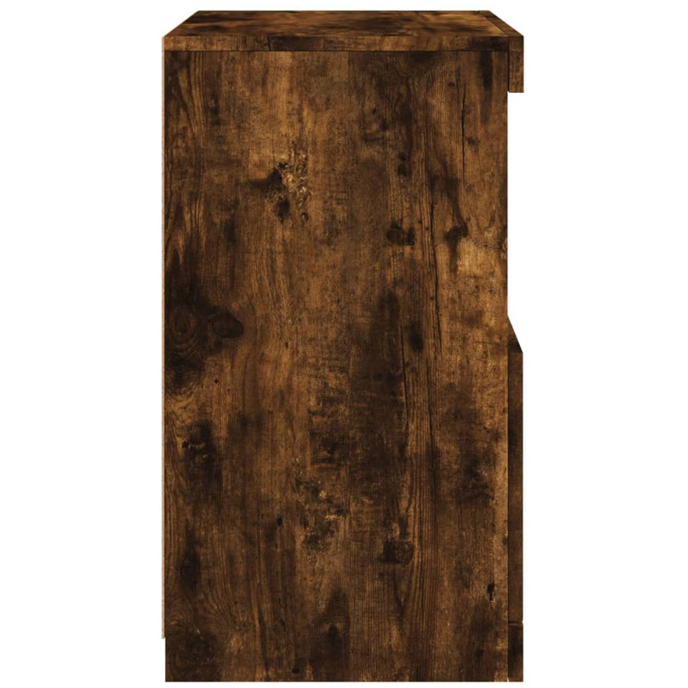 vidaXL Single Door 2 Shelf Smoked Oak Sideboard Image 8