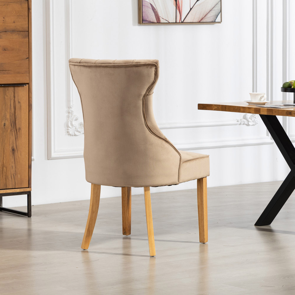 Artemis Home Martina Set of 2 Brown Velvet Fabric Dining Chair Image 4