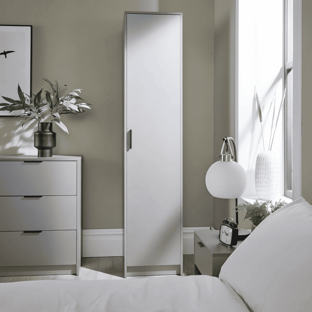 Home Source Phoenix Single Door Grey Wardrobe Image 9