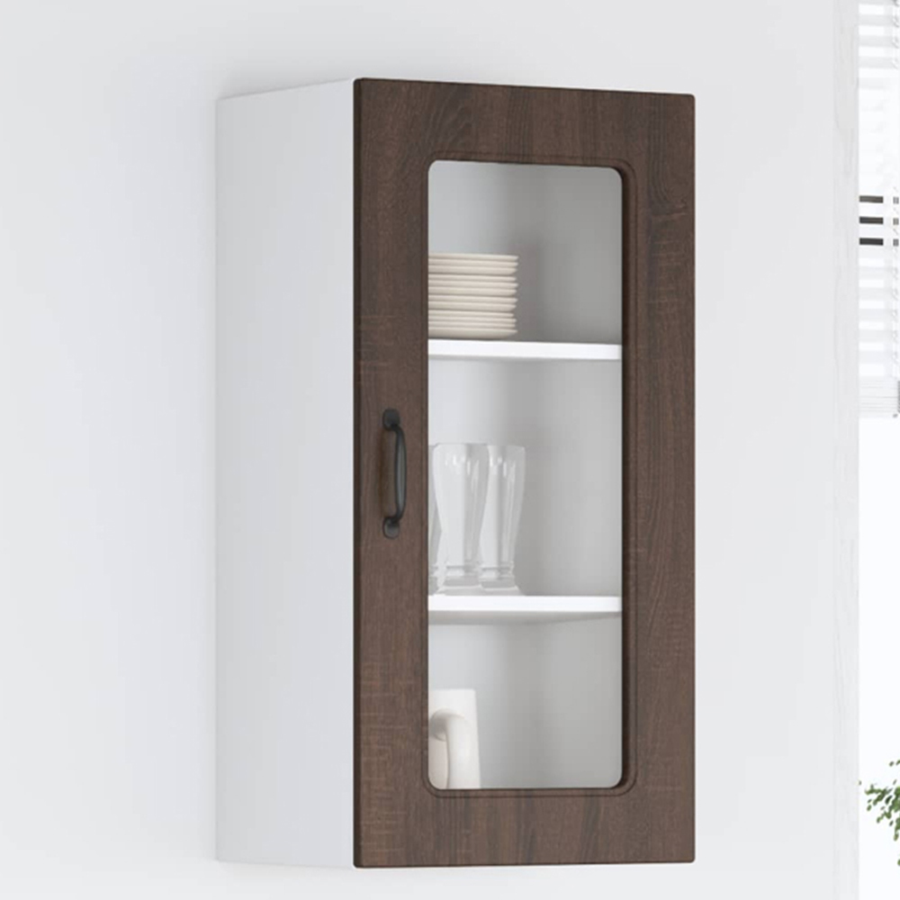 vidaXL Kalmar Single Door Brown Oak Wall Kitchen Cabinet 2 Pack Image 1