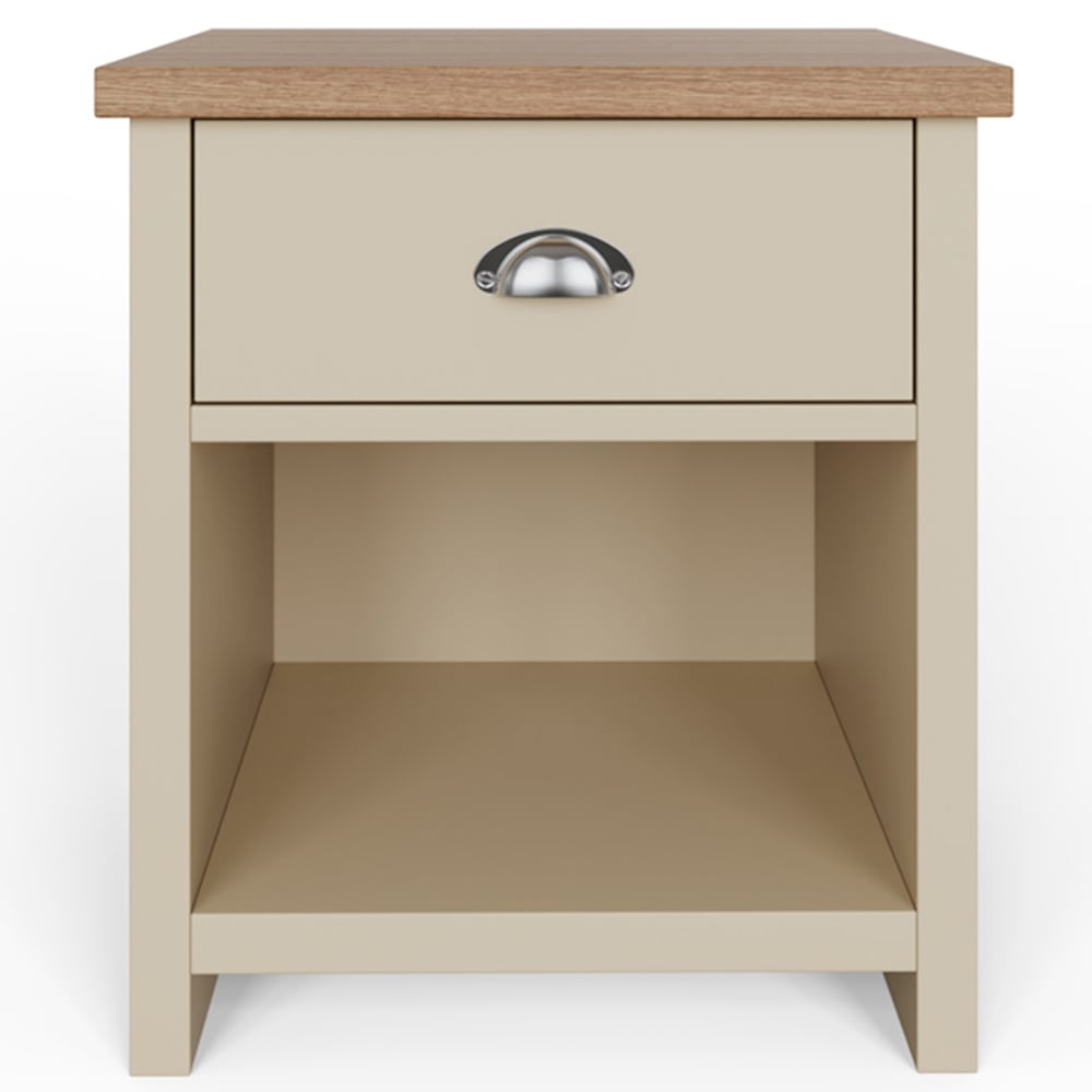 GFW Lancaster Single Drawer Single Shelf Cream Lamp Table Image 4