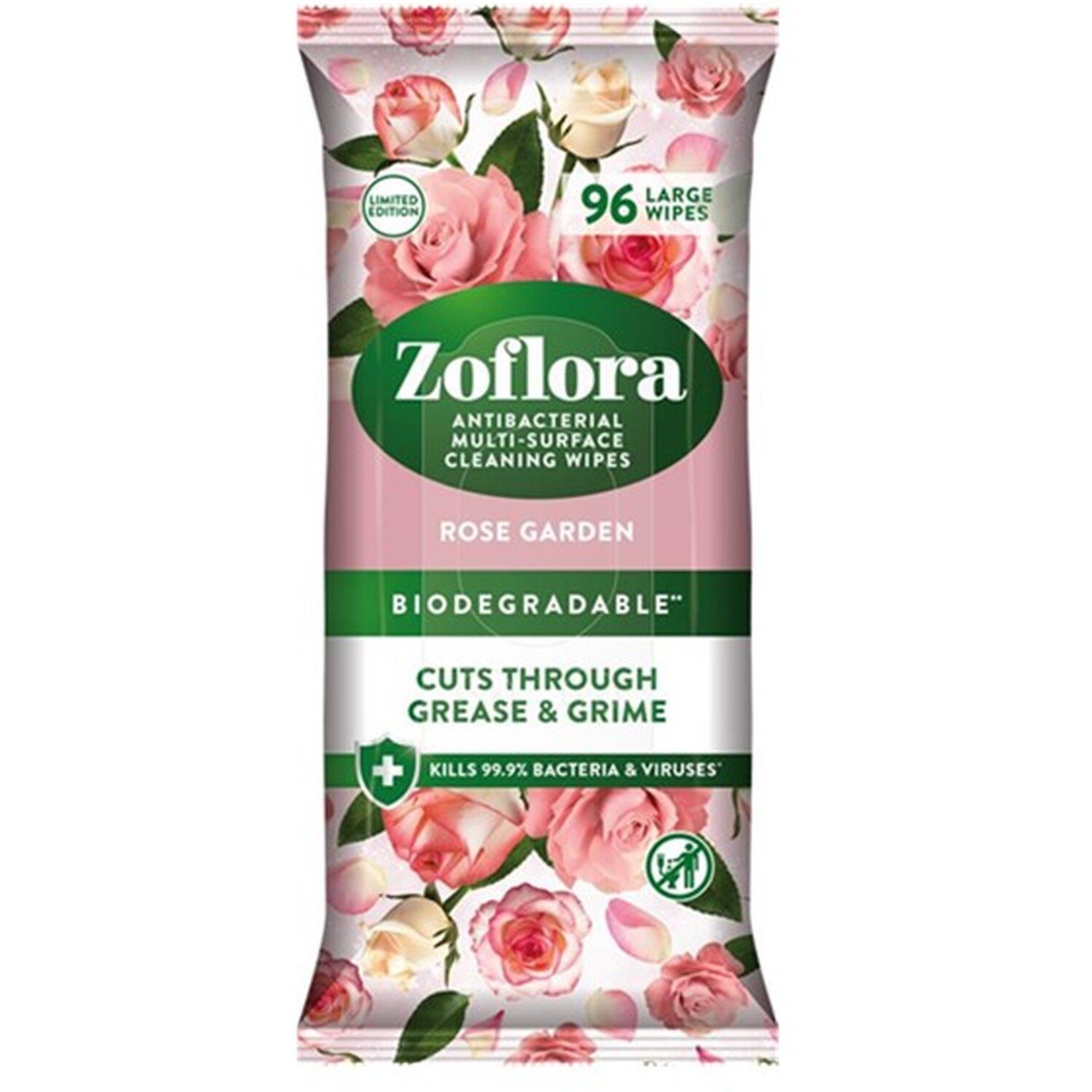 Zoflora Antibacterial Cleaning Wipes 96 Rose Garden Image