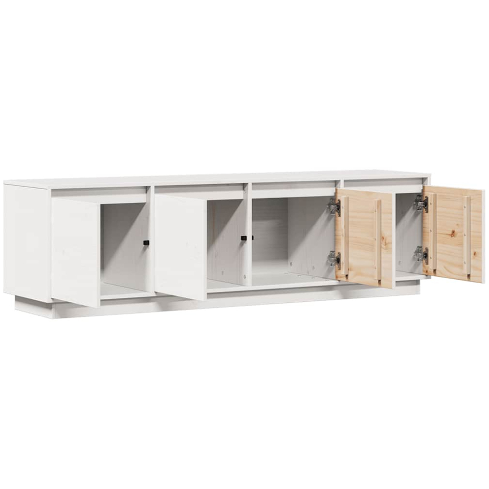 vidaXL 4 Door White Solid Pine Wood TV Cabinet Image 5