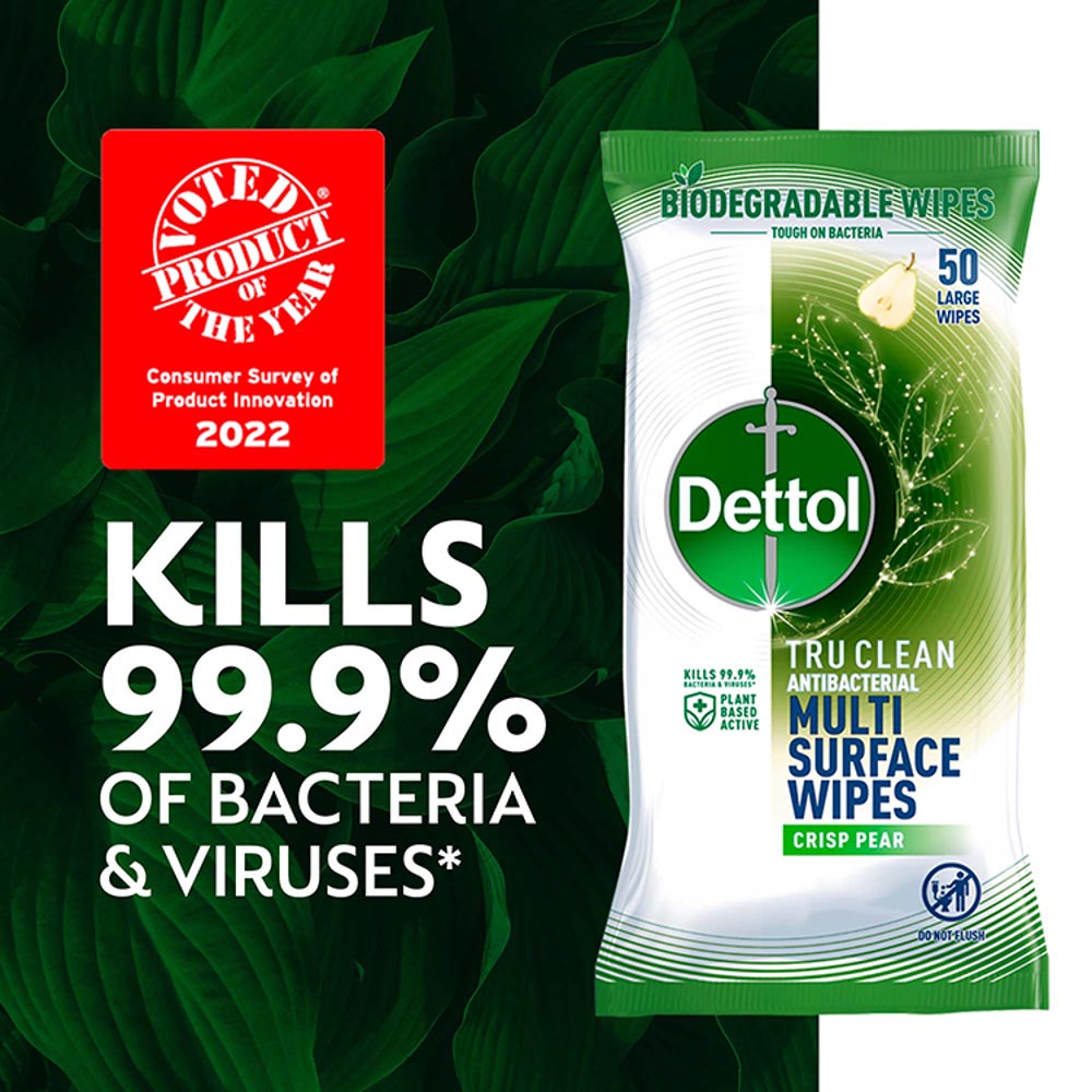 Dettol Tru Clean Pear Wipes 50 Pack Image 3