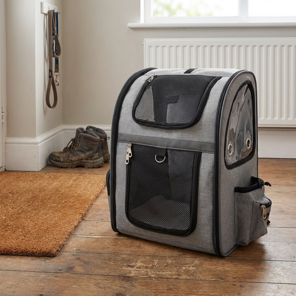 Pet Travel Backpack Grey Image 8