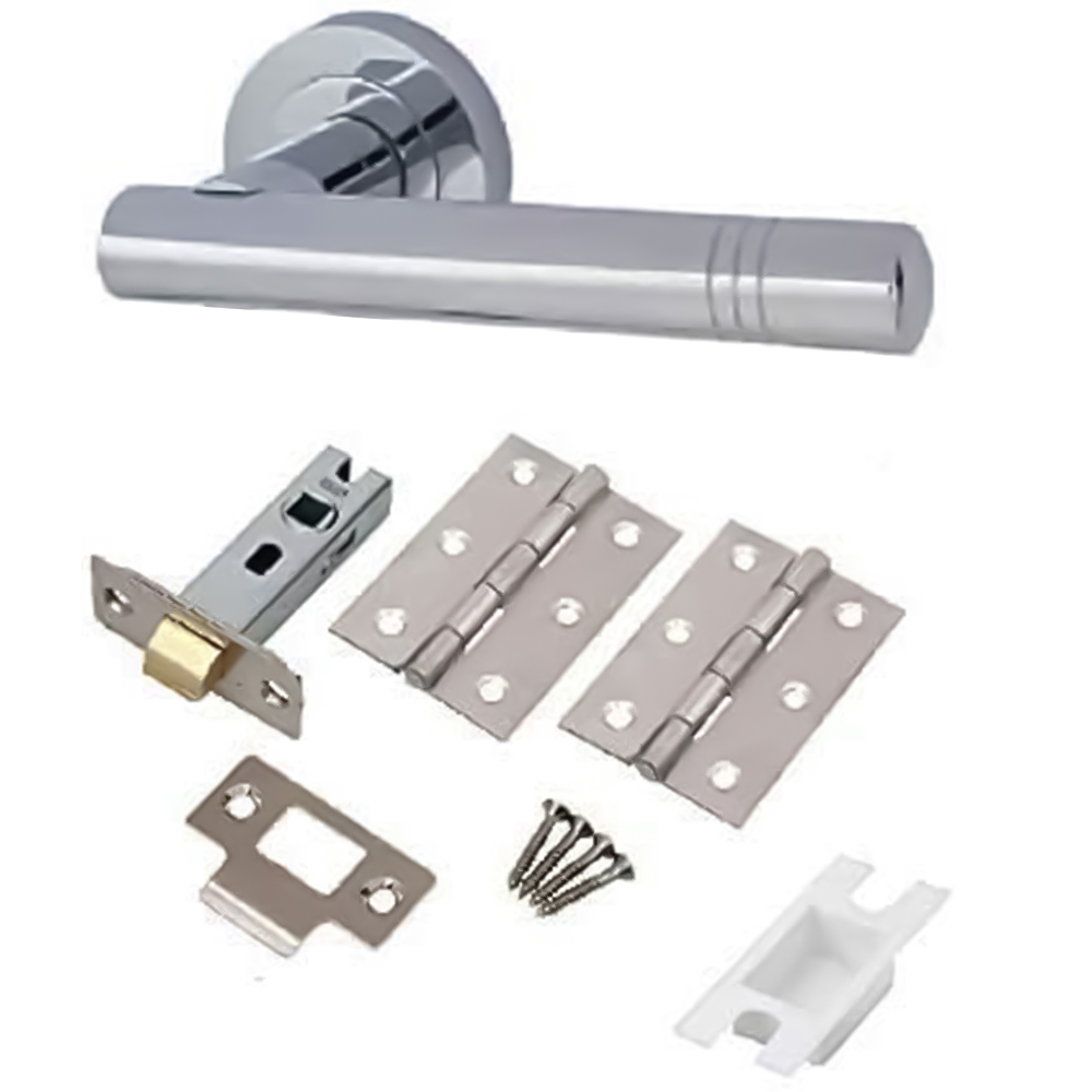 Golden Grace Polished Chrome T-Bar Cossiama Door Handle Set Image