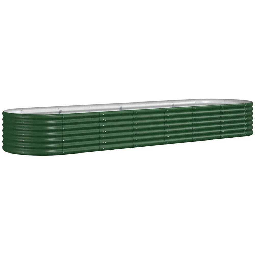 vidaXL Green Galvanised Steel Raised Garden Bed 36 x 296 x 80cm Image 1