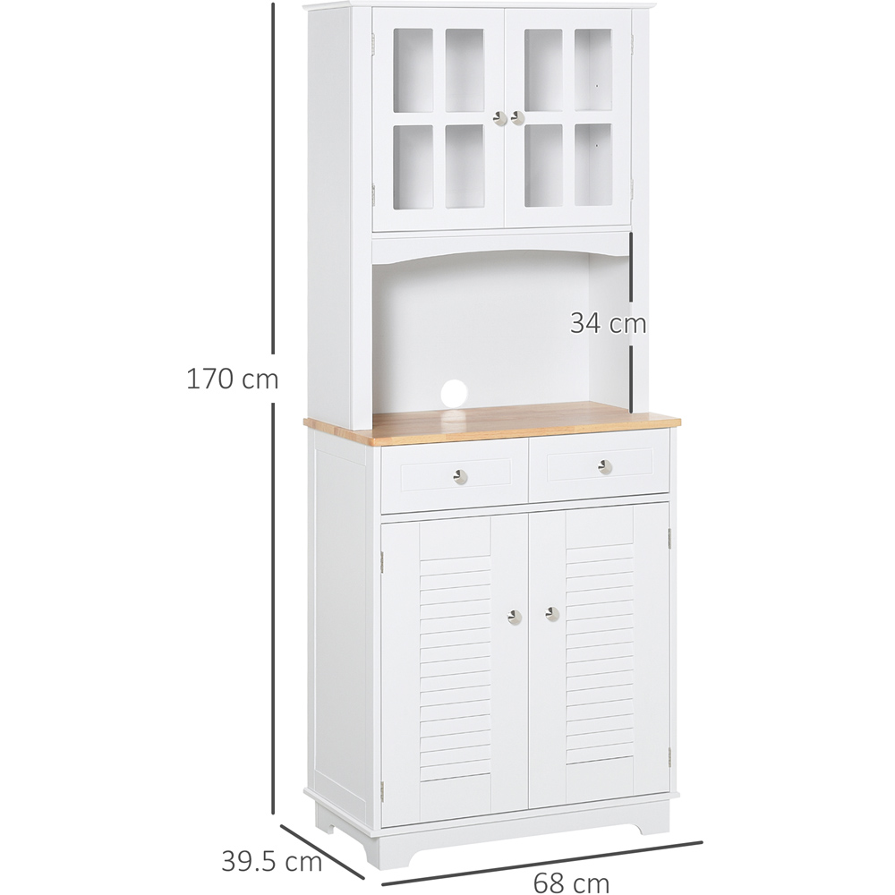 Portland 4 Door 2 Drawer White Kitchen Storage Cabinet Image 7