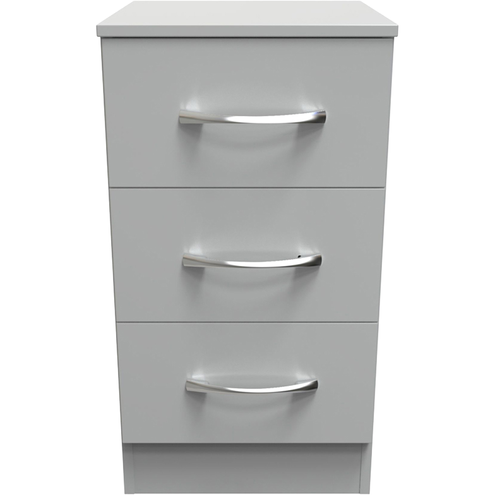 Crowndale Avon 3 Drawer Dusk Grey Bedside Cabinet Ready Assembled Image 2