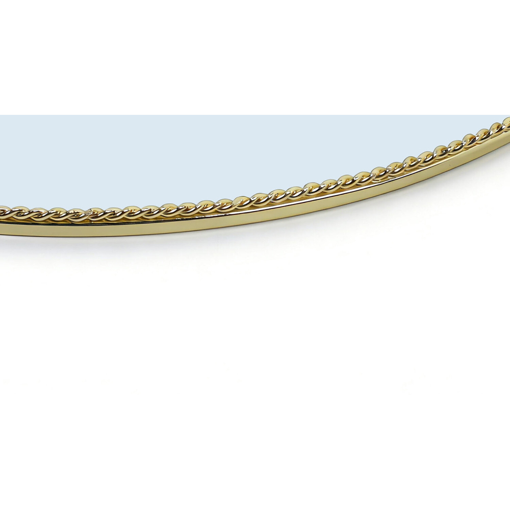 Framed Round Hanging Mirror Gold Image 4