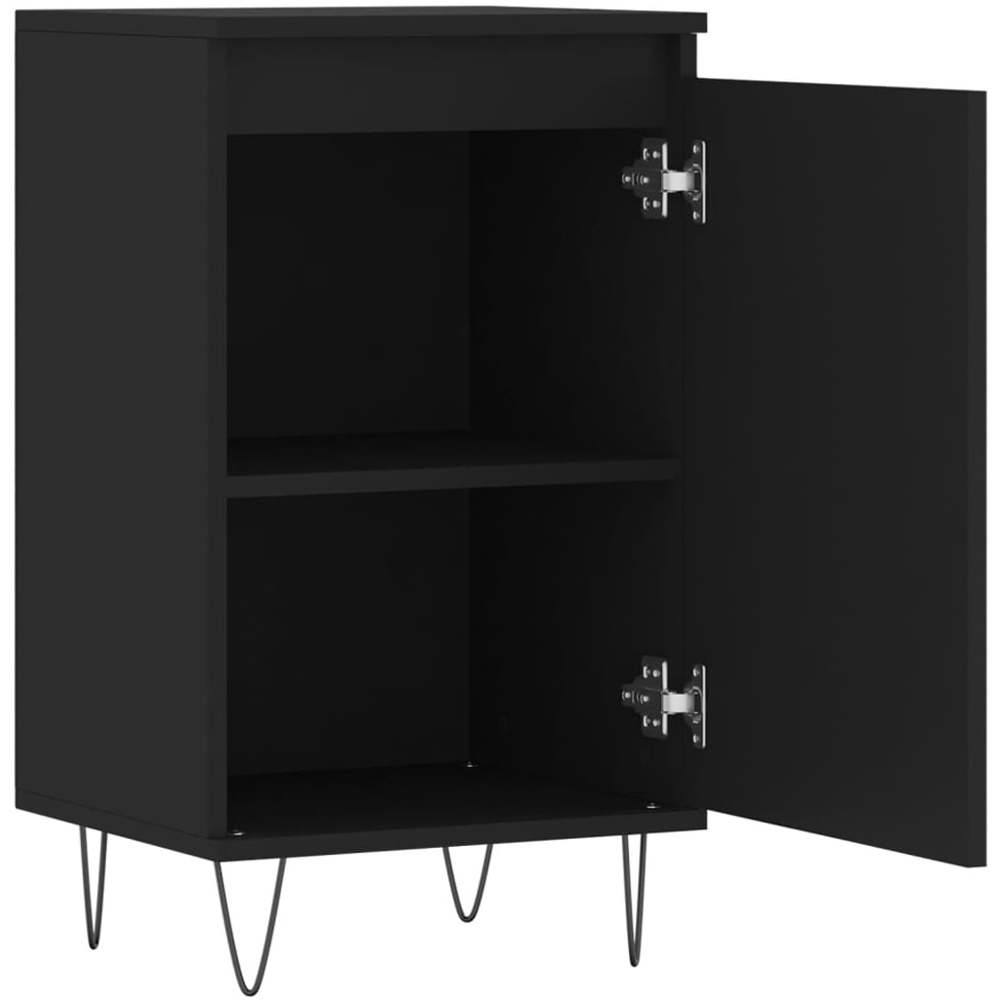 vidaXL Single Door Black Sideboard Set of 2 Image 5