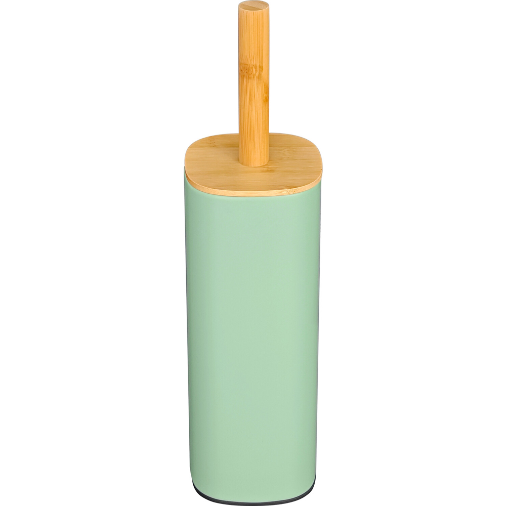 Sleek Bamboo Toilet Brush Holder Sage Green Image 1