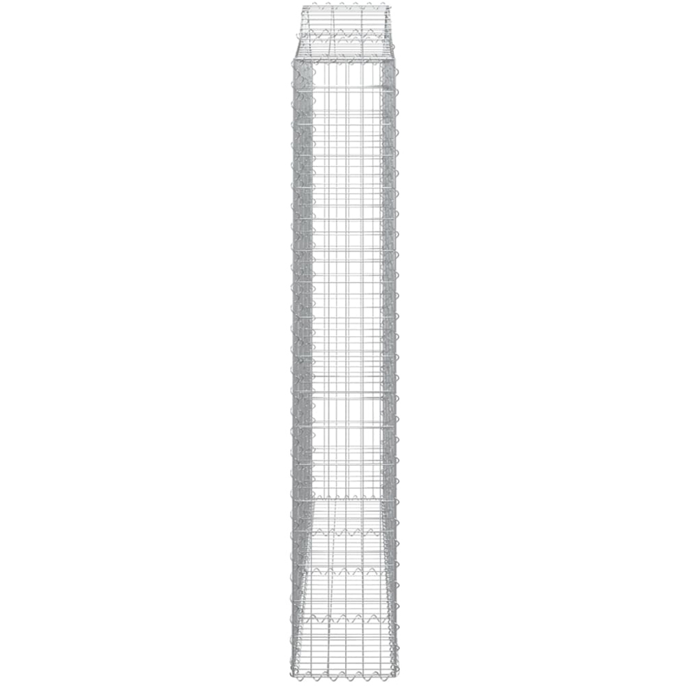 vidaXL Silver Galvanised Iron Arched Gabion Basket 200 x 30 x 180/200cm 10 Pack Image 3