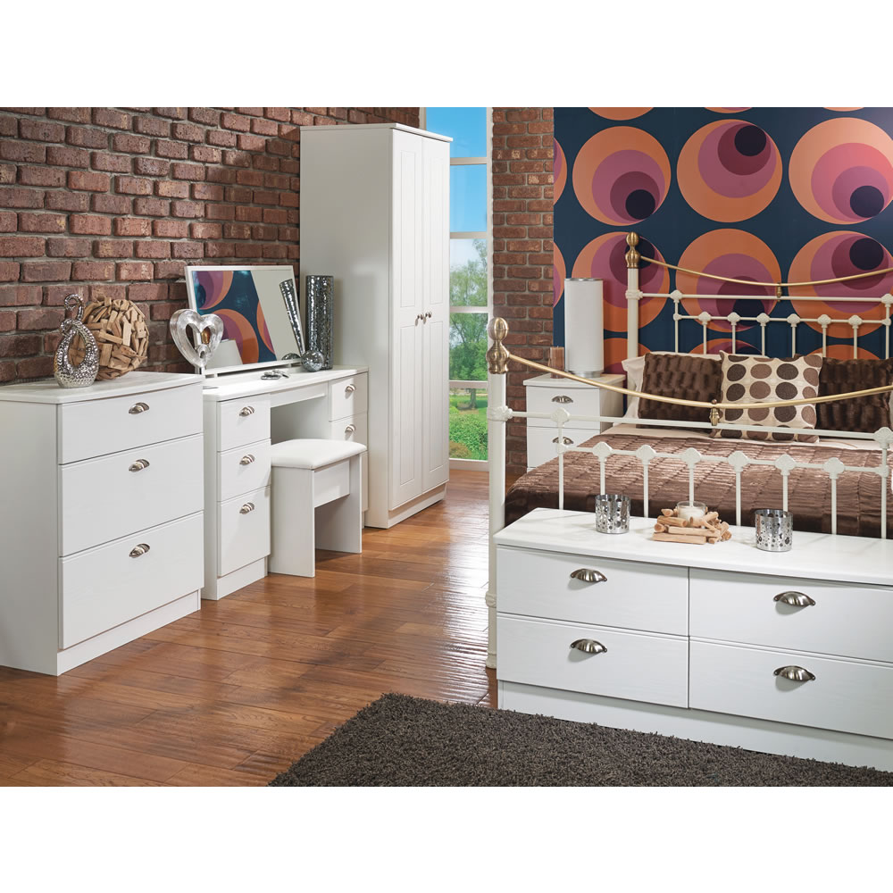 Palma 4 Drawer White Ash Effect Deep Chest of Drawers Image 3