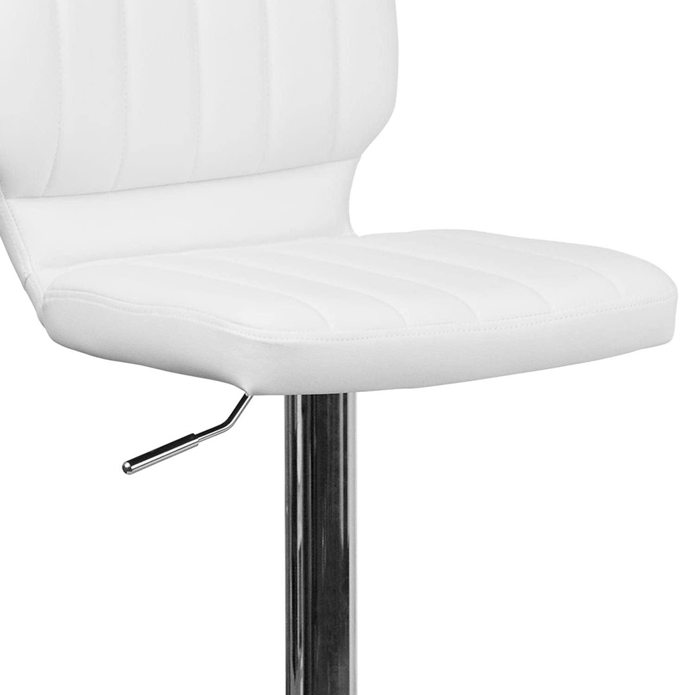 FWStyle Set of 2 White Faux Leather Bar Stool Image 4