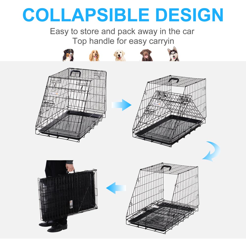 PawHut Metal Collapsible Car Dog Crate Image 7