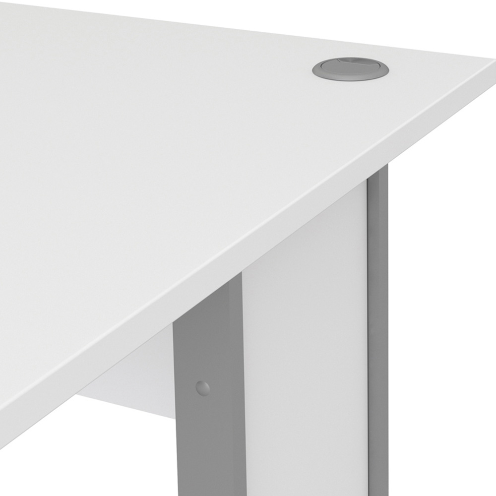 Florence Wooden and Steel 120cm Desk White and Silver Grey Image 5