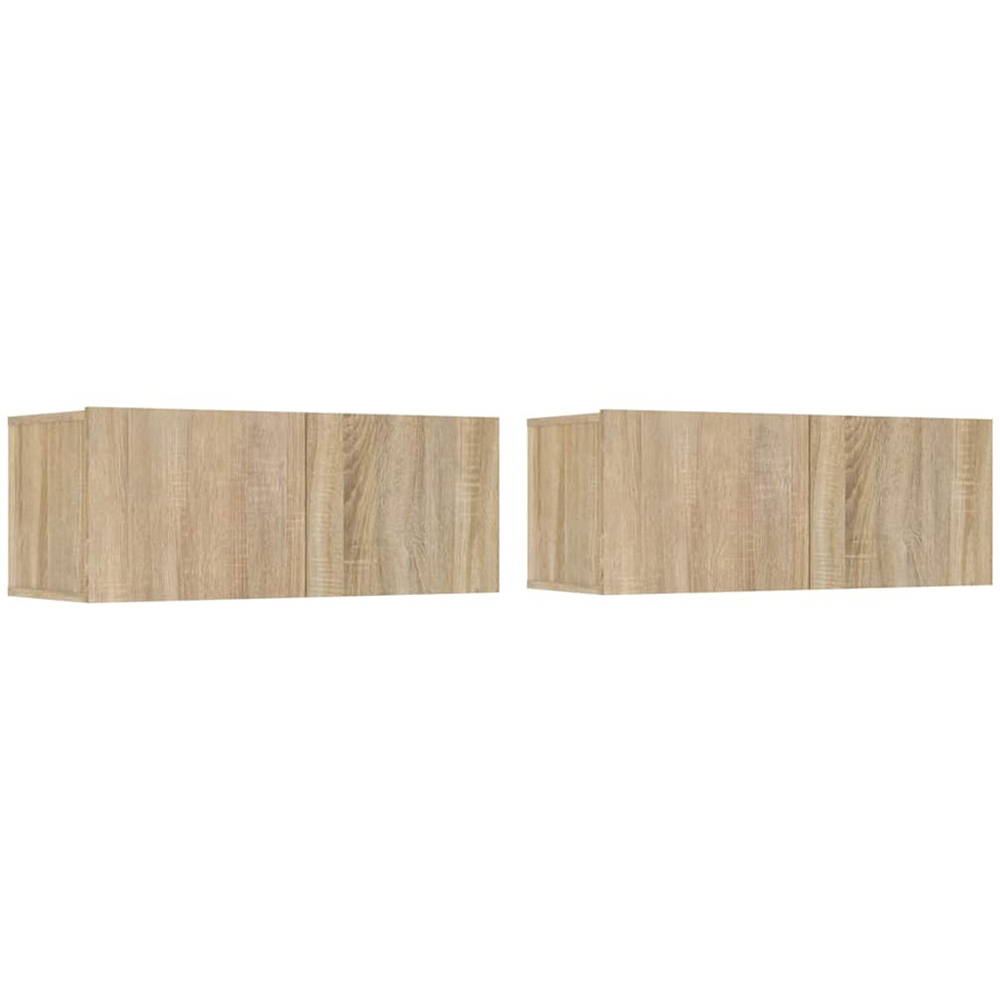 vidaXL 2 Door Sonoma Oak Wall Mounted TV Cabinet Set of 2 Image 2