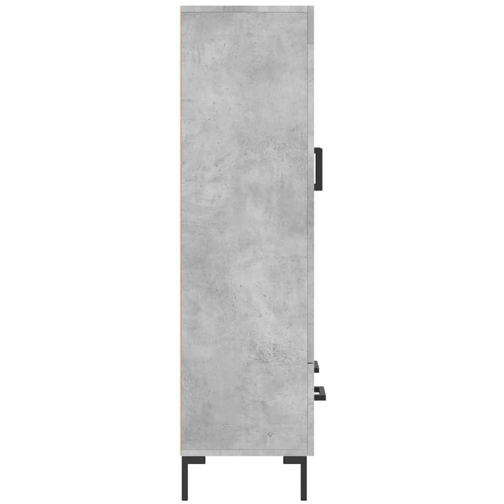 vidaXL 2 Glass Door Single Drawer Concrete Grey Highboard Image 7