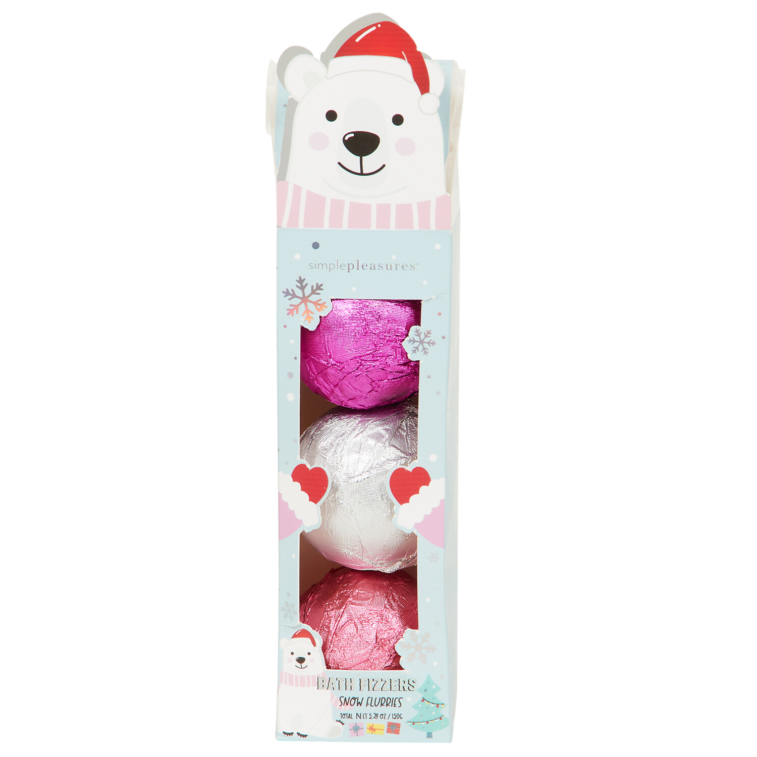 Set of 3 Snow Furries Bath Fizzers 50g - Blue Image 1