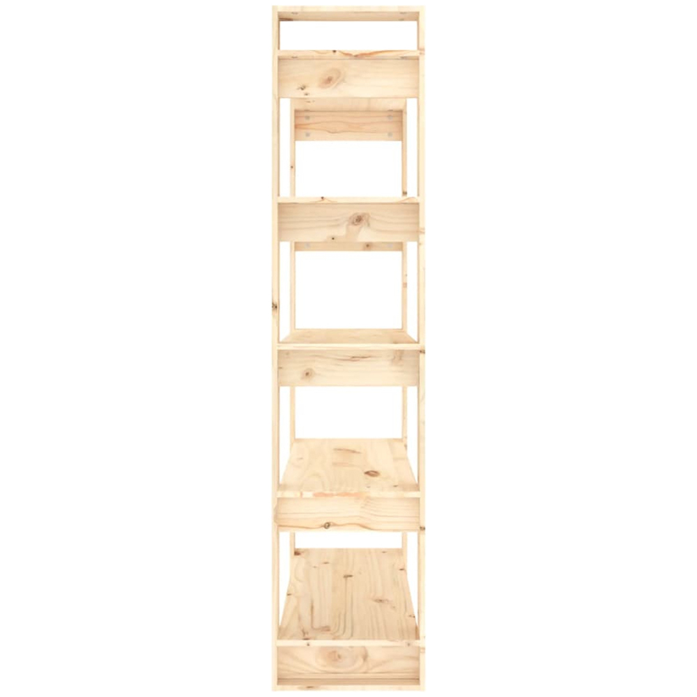 vidaXL 5 Shelf Natural Solid Wood Bookcase Image 5