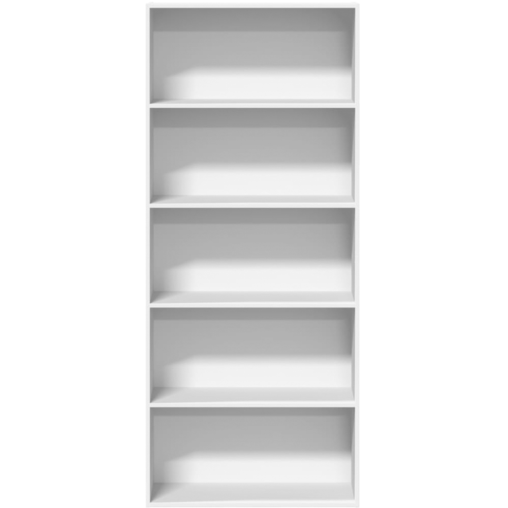 vidaXL 5 Shelf White Tall Bookcase Image 4