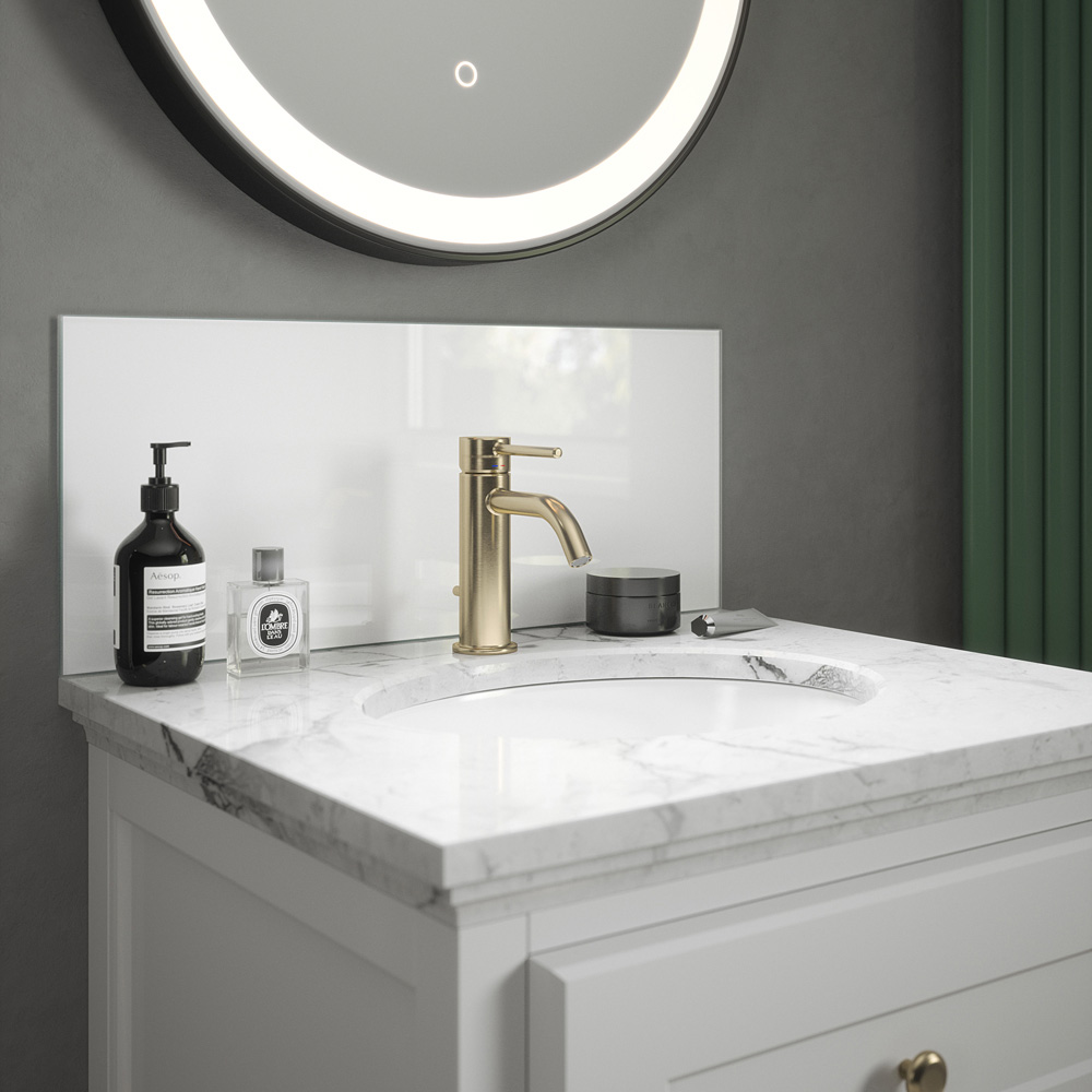 Ice White Glass Bathroom Splashback 500 x 250 x 4mm Image 4
