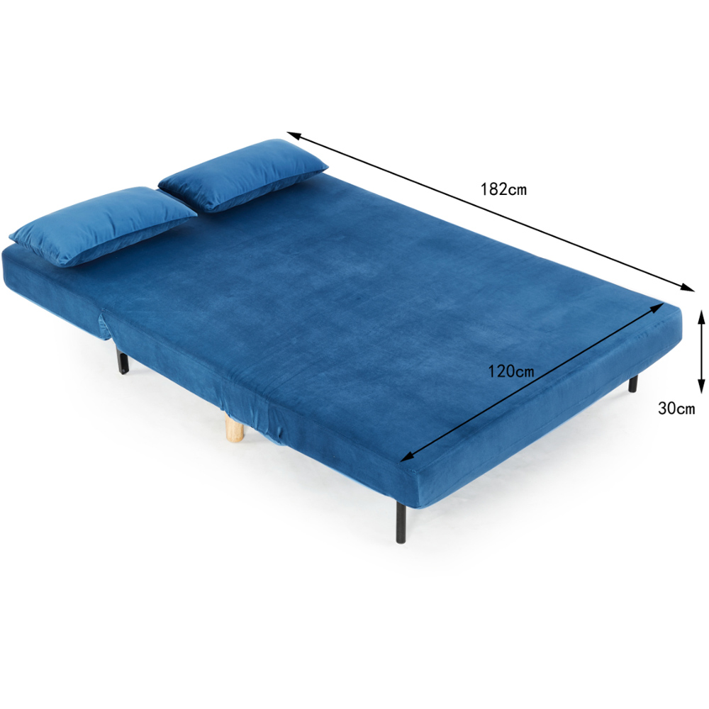 Home Detail Keller 2 Seater Blue Velvet Sofa Bed Image 9