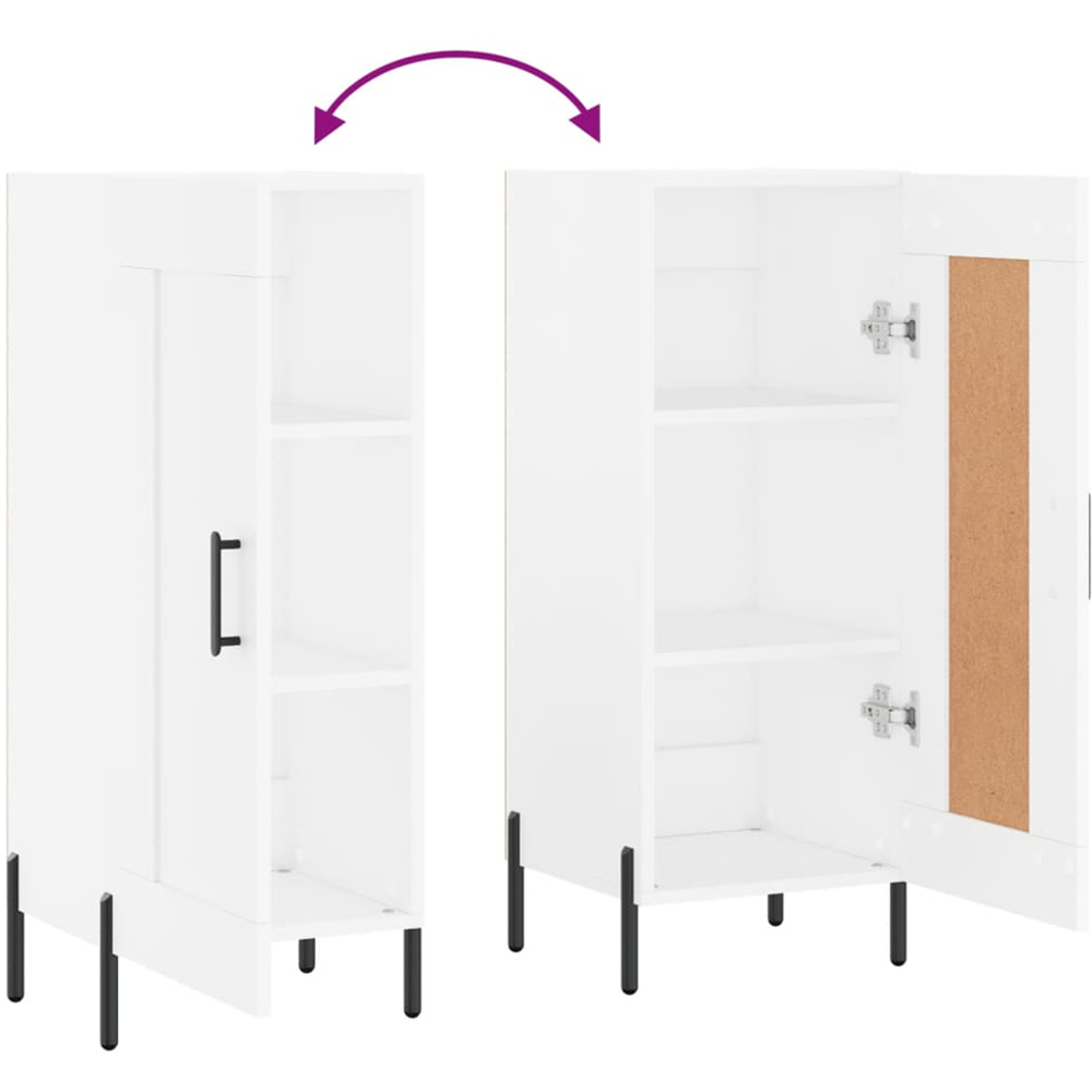 vidaXL Single Door White Sideboard Image 9