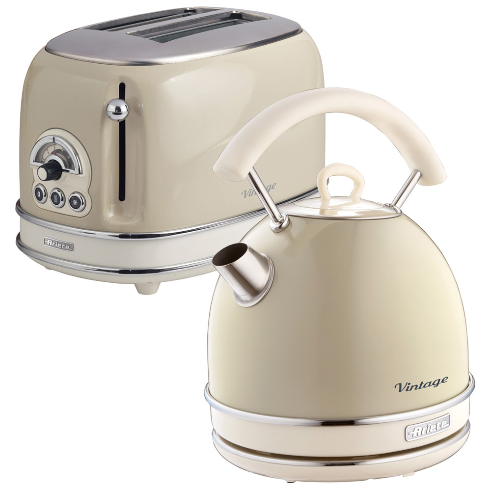 Ariete ARPK10 Cream Dome Kettle with 2 Slice Toaster Image 1