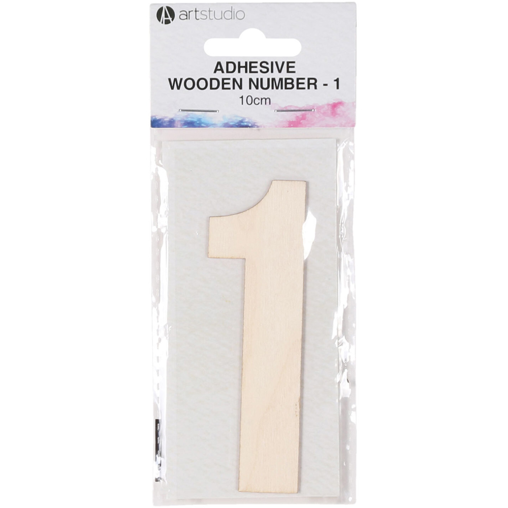 Art Studio Adhesive Wooden Number - 1 Image