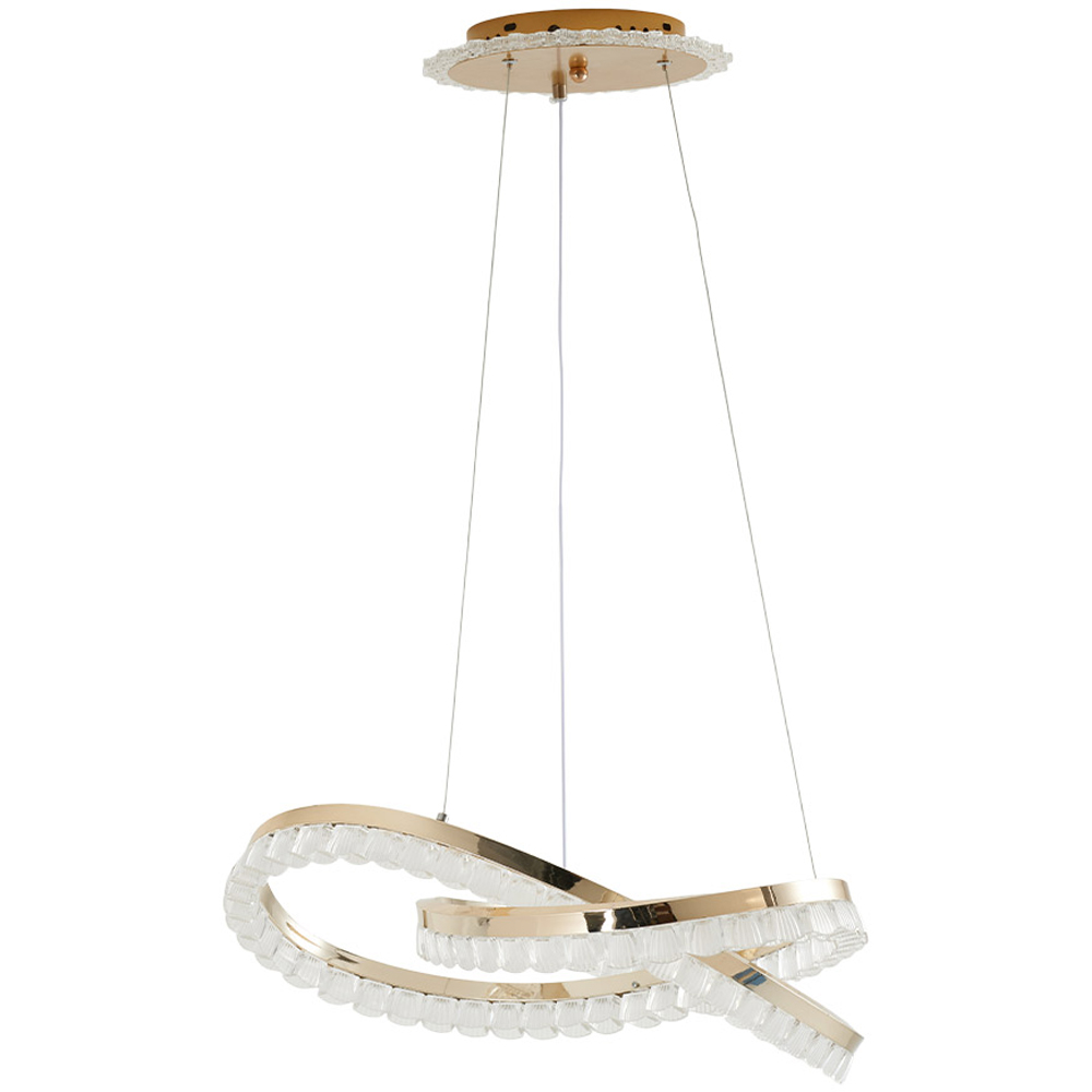 Living and Home Gold and Clear Interlocking Ring LED Pendant Light 60W Image 3