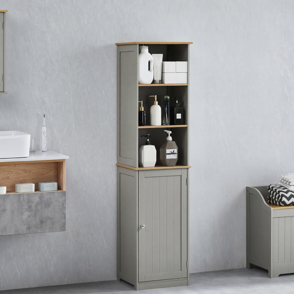 BATH VIDA Priano Single Door 3 Shelf Tall Floor Cabinet Image 4