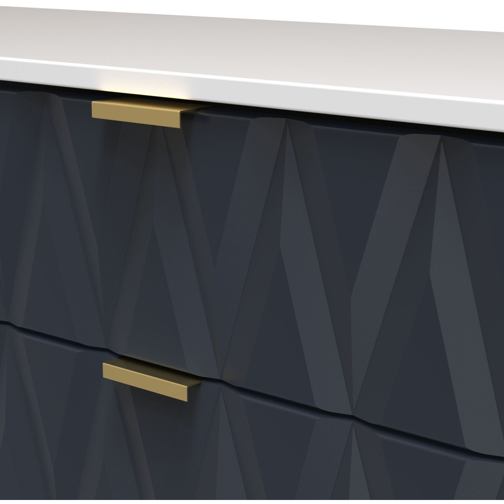 Crowndale Diamond 4 Drawer Matt Indigo and White Chest of Drawers Image 6