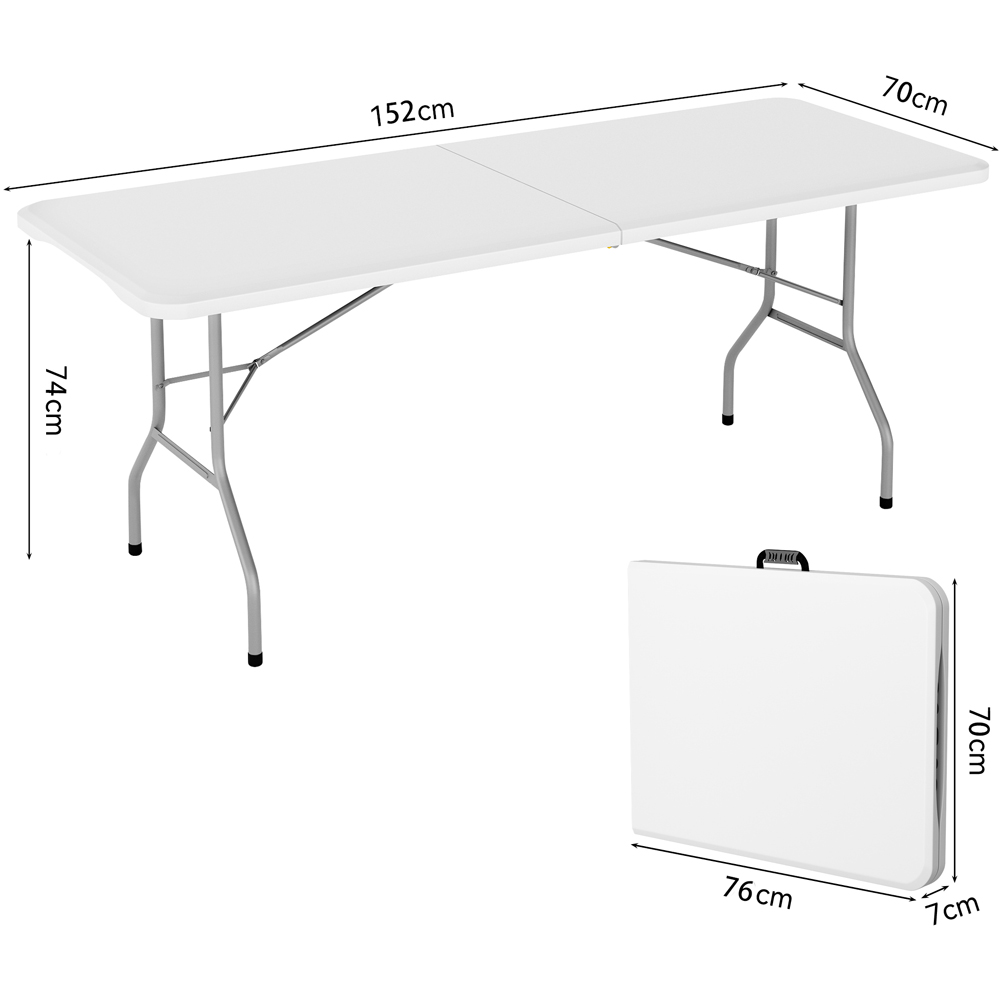 Brooklyn 5ft White Heavy Duty Foldable Garden Camping Table Image 9