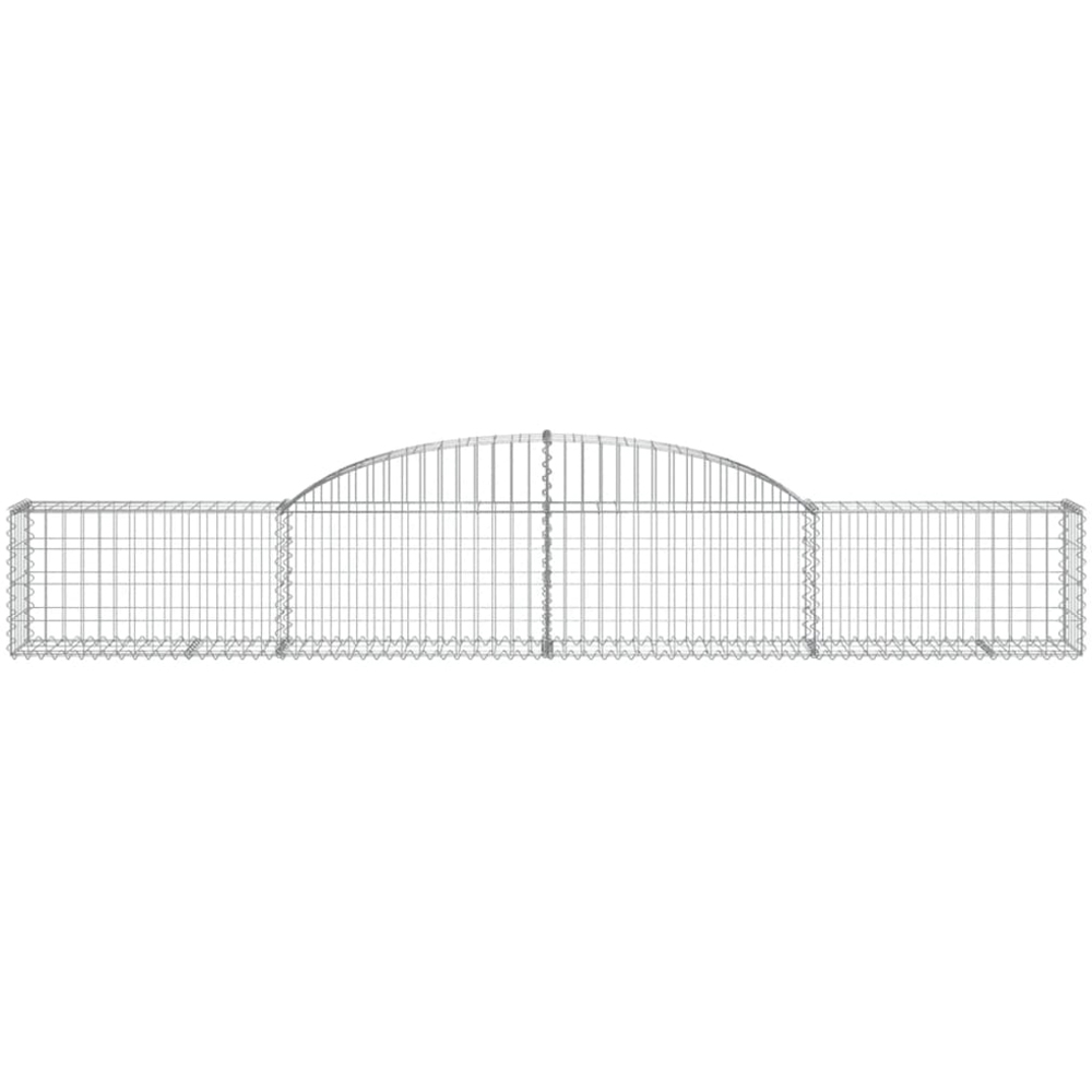 vidaXL Silver Galvanised Iron Arched Gabion Basket 300 x 30 x 40/60cm 5 Pack Image 4