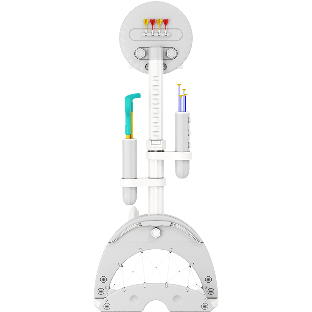 Living and Home White 6 in 1 Toddler Basketball Stand Set Image 5