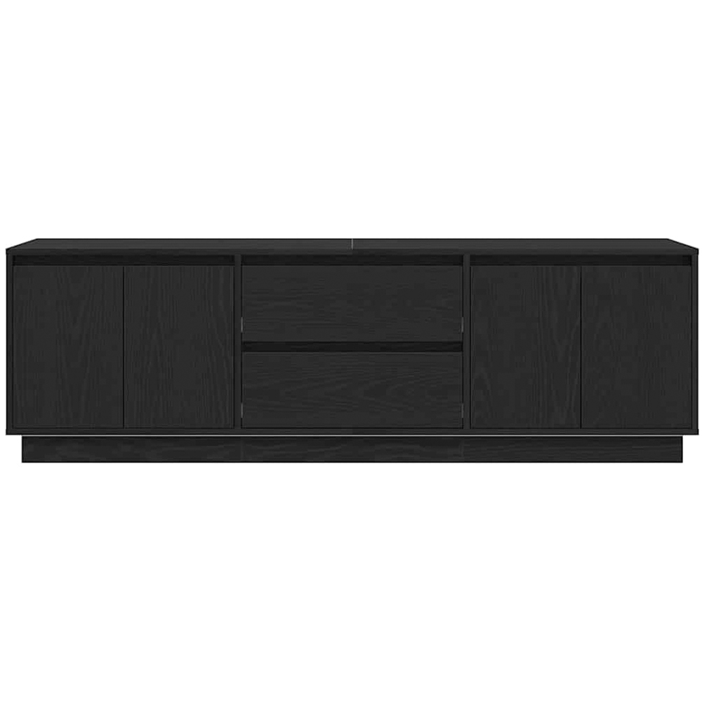 vidaXL 4 Door 2 Drawer Black TV Cabinet with LED Lights Image 7