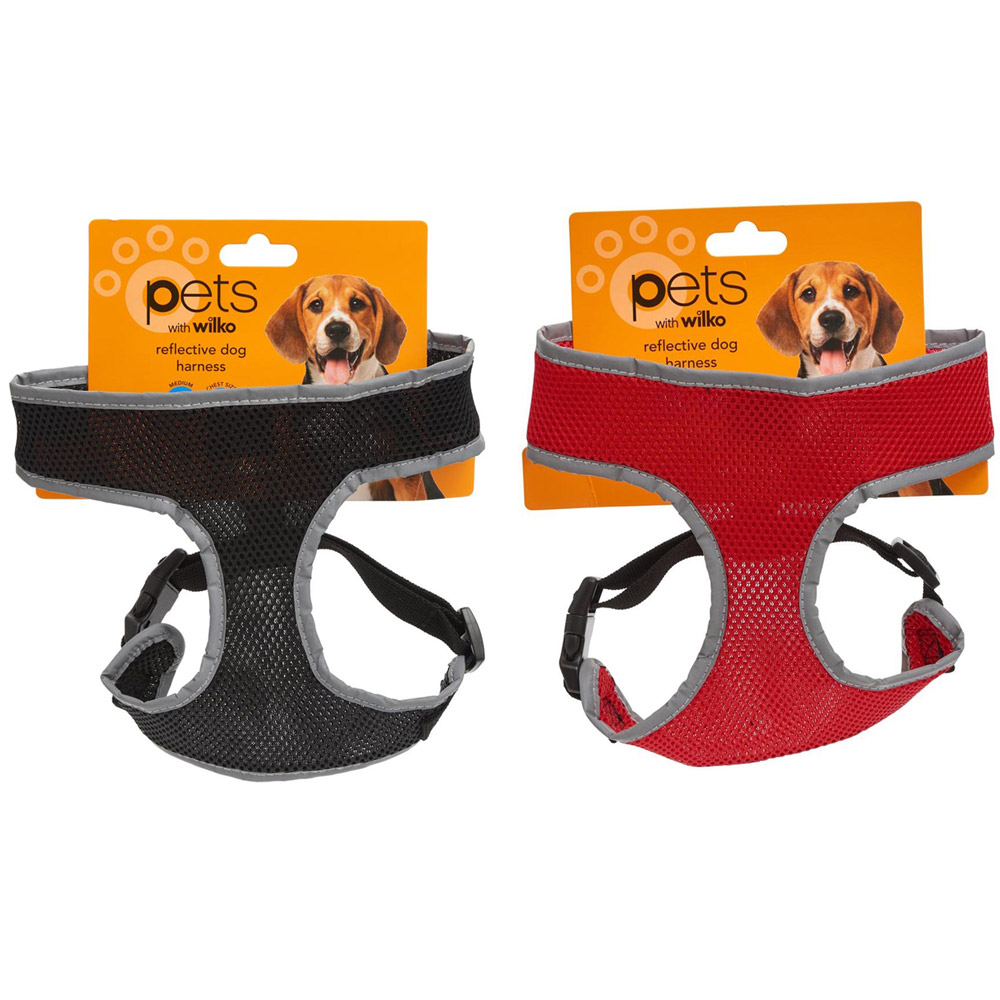 Single Wilko Medium Reflective Soft Dog Harness 44-57cm in Assorted styles Image 1