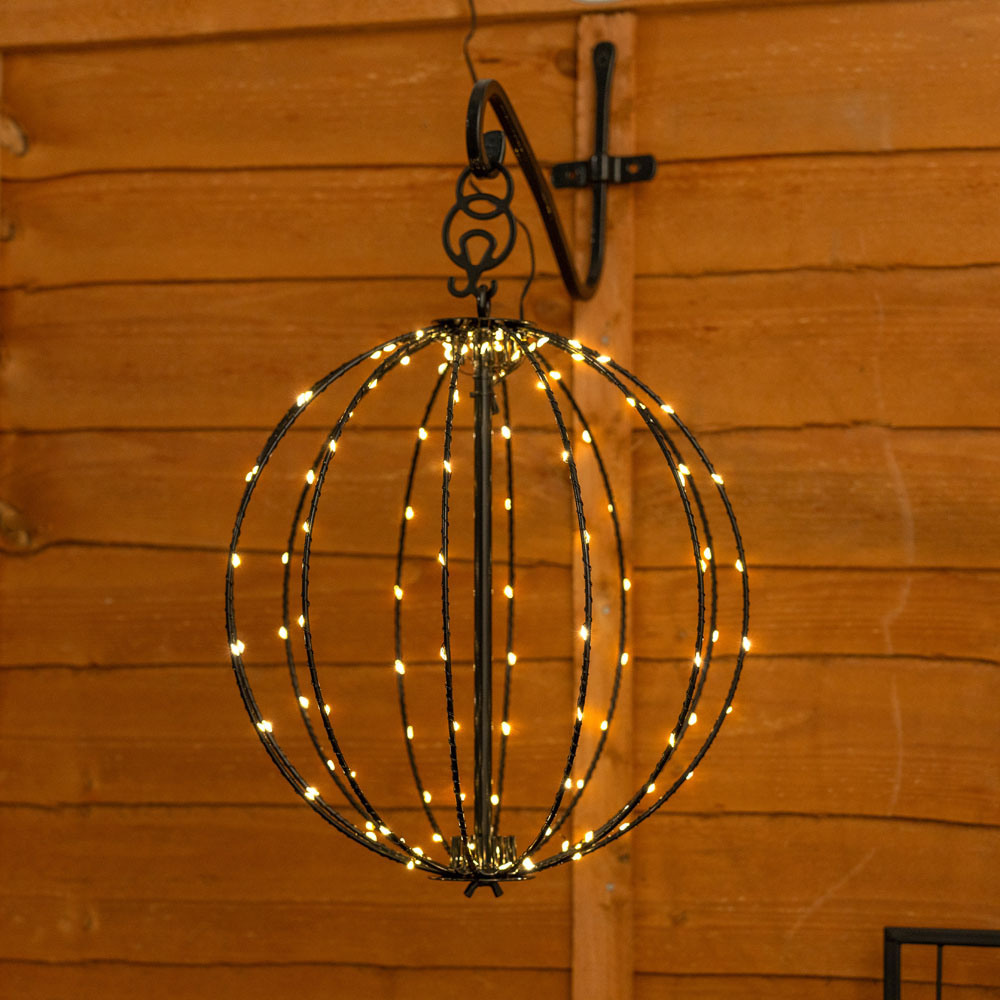 ValueLight Wire Frame Black Hanging Outdoor Solar Decorative Light Image 2