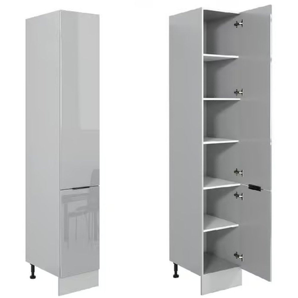 Impact Furniture Star Light Grey Gloss Kitchen Cabinet Set of 11 Image 2