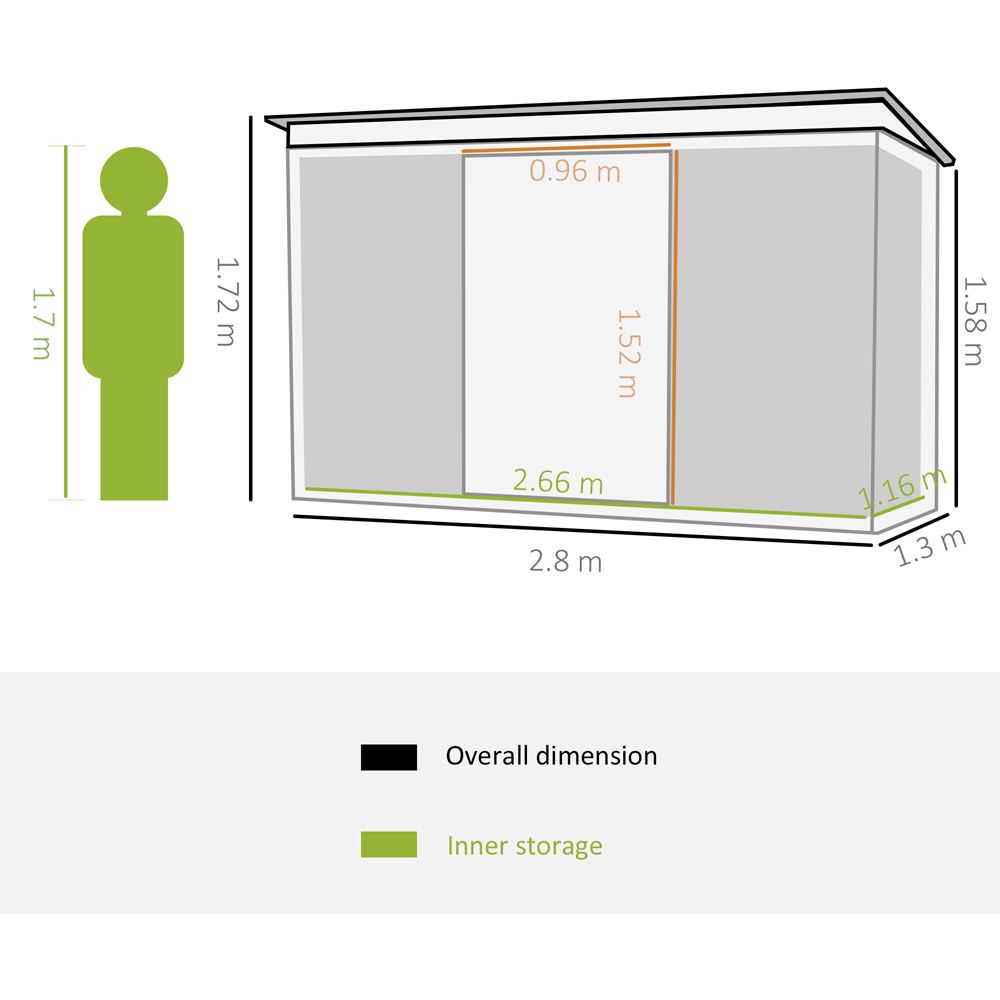Outsunny 9x4.25ft Corrugated Shed Image 6