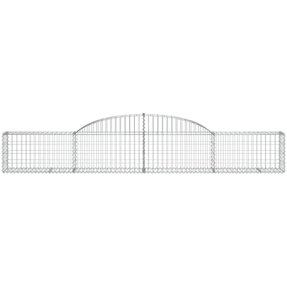 vidaXL Silver Galvanised Iron Arched Gabion Basket 300 x 30 x 40/60cm 7 Pack Image 2