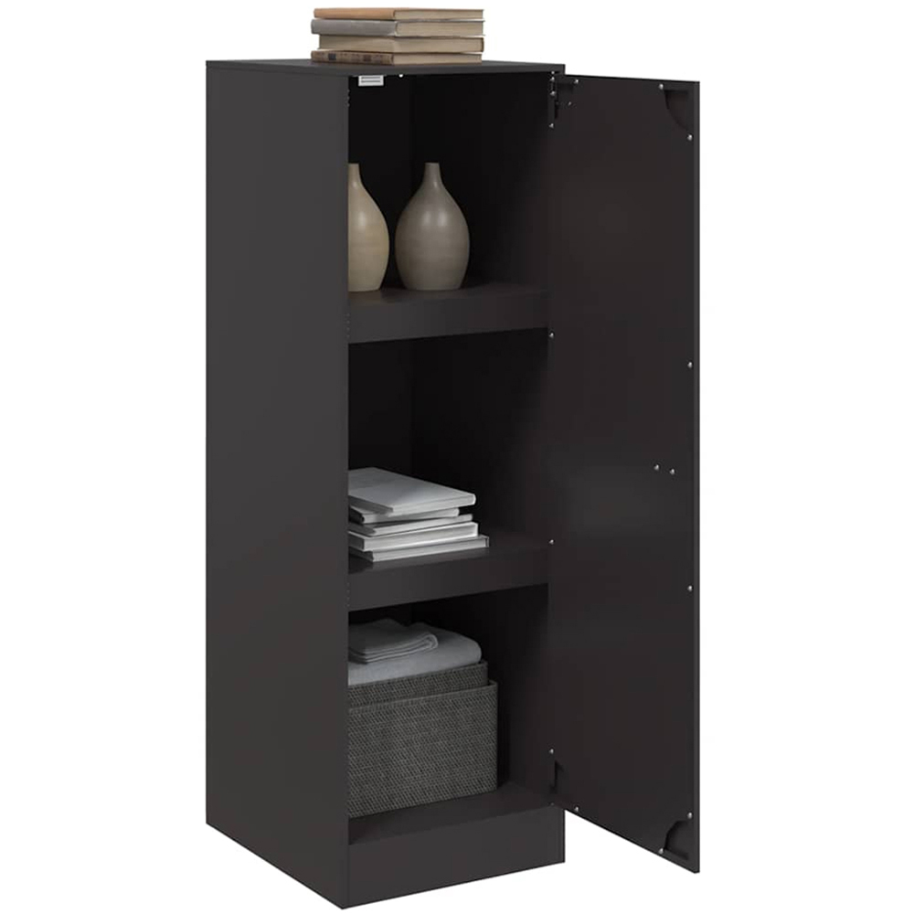 vidaXL Single Door Black Steel Sideboard Image 5